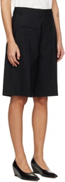 MM6 Maison Margiela Black Wool-Blend Tailored Shorts