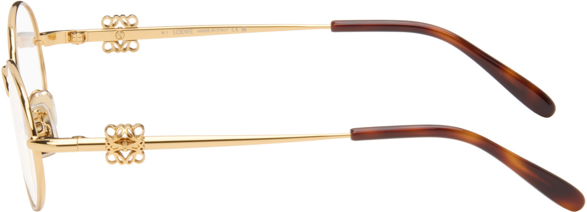LOEWE Gold Anagram Oval Glasses