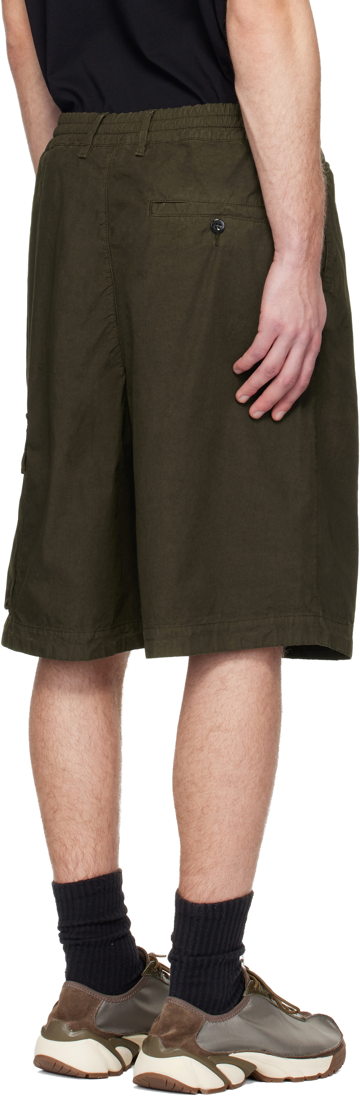 C.P. Company Khaki Micro-Reps Boxy Lens Shorts
