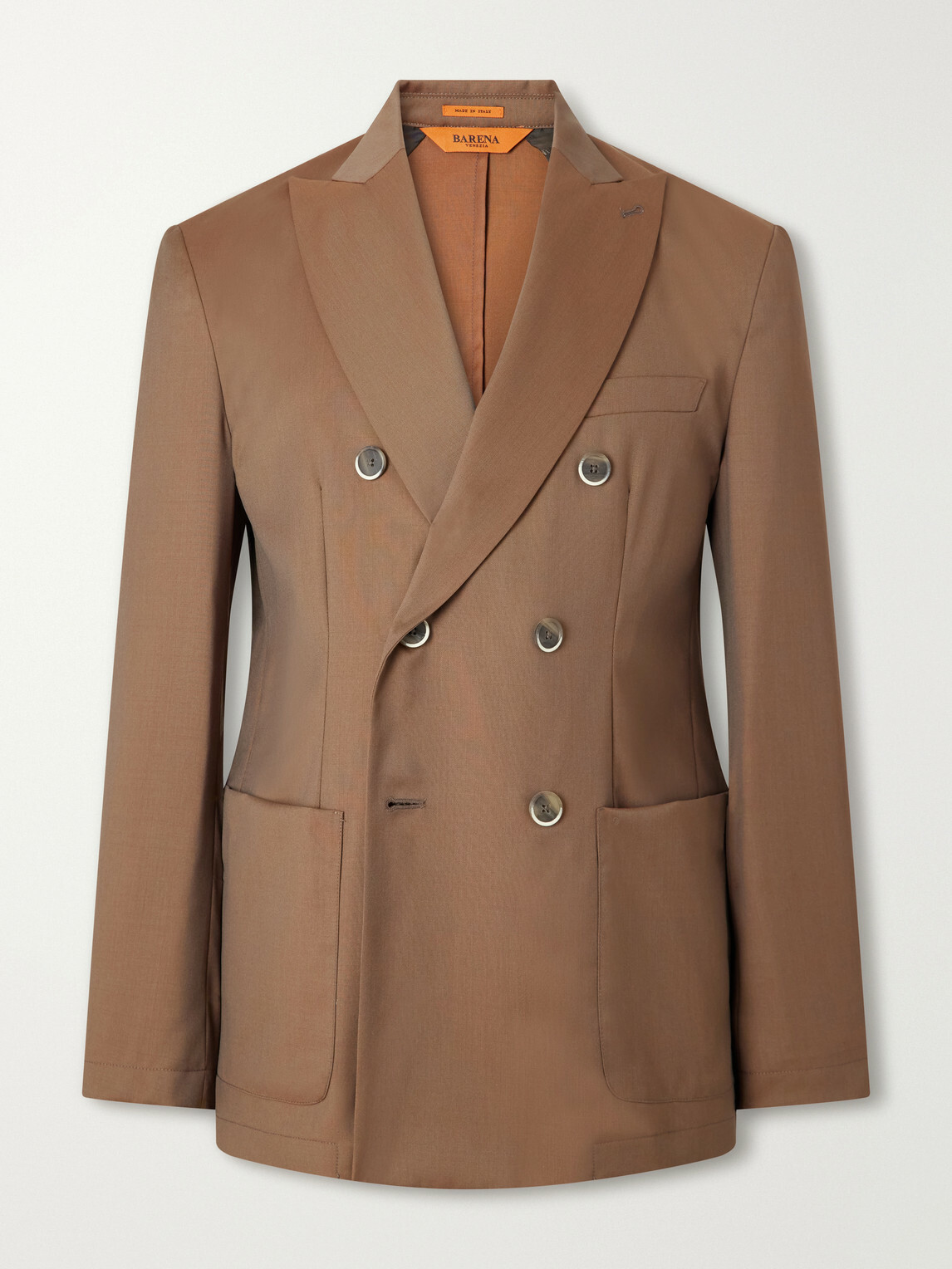 Barena - Double-Breasted Virgin Wool-Gabardine Suit Jacket - Brown