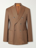 Barena - Double-Breasted Virgin Wool-Gabardine Suit Jacket - Brown
