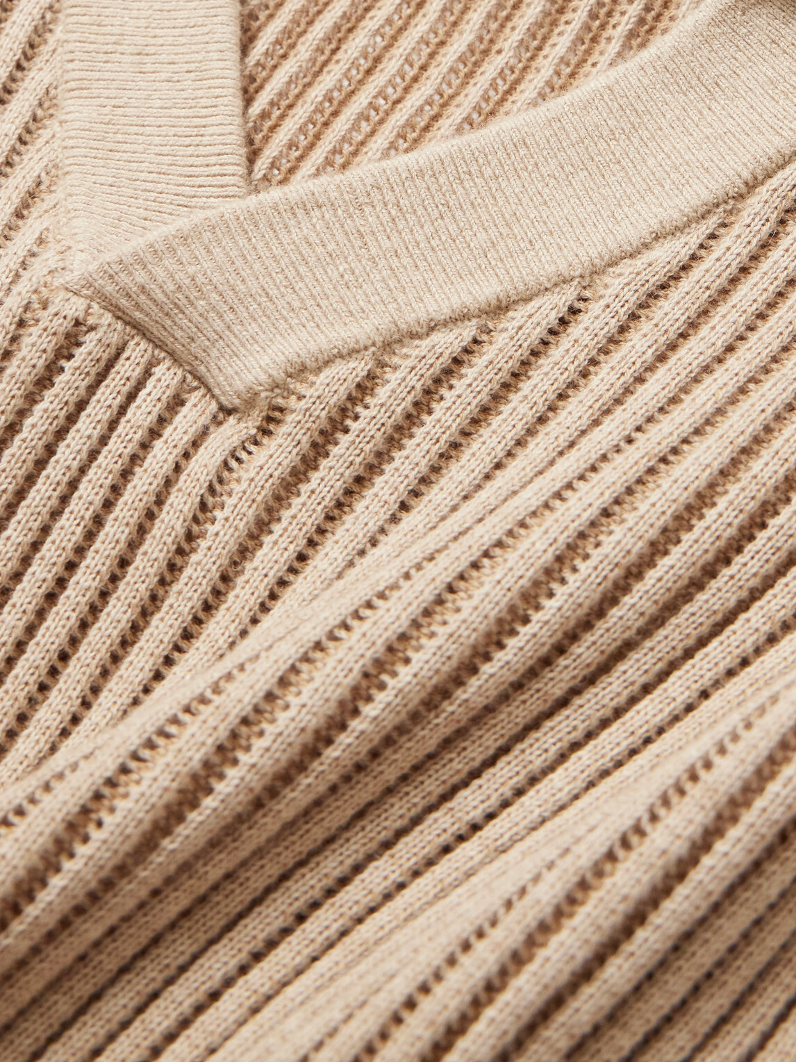 Frescobol Carioca - Rino Ribbed-Knit Cotton-Blend Polo Shirt - Neutrals