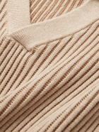 Frescobol Carioca - Rino Ribbed-Knit Cotton-Blend Polo Shirt - Neutrals