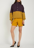 Saint Laurent Logo-embroidered Panelled Cotton Sweatshirt Brown