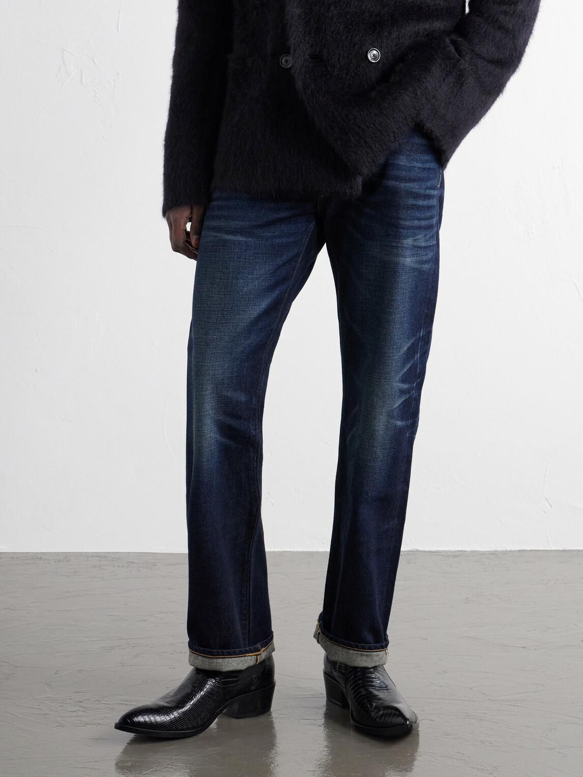 TOM FORD - Dagger Lizard-Effect Leather Chelsea Boots - Black