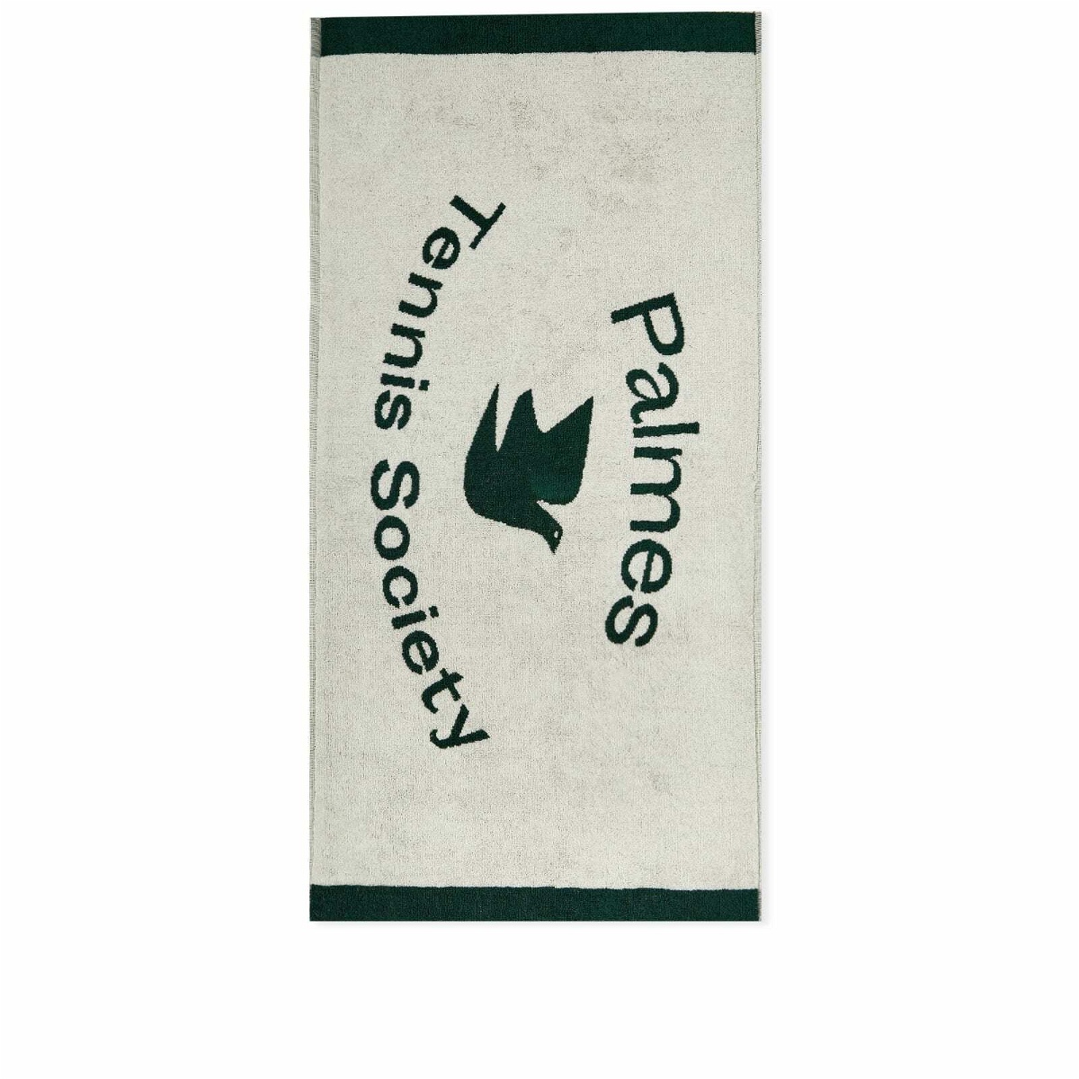 Photo: Palmes Men's Wet Tennis Towel — Medium in Off-White/Green