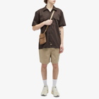 Dickies Men's Short Sleeve Work Shirt in Dark Brown