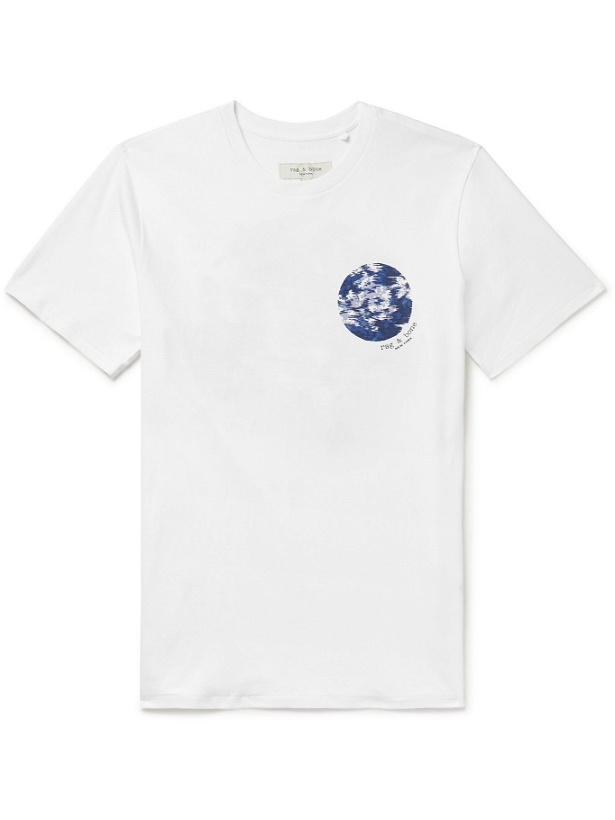 Photo: RAG & BONE - Printed Organic Cotton-Jersey T-Shirt - White