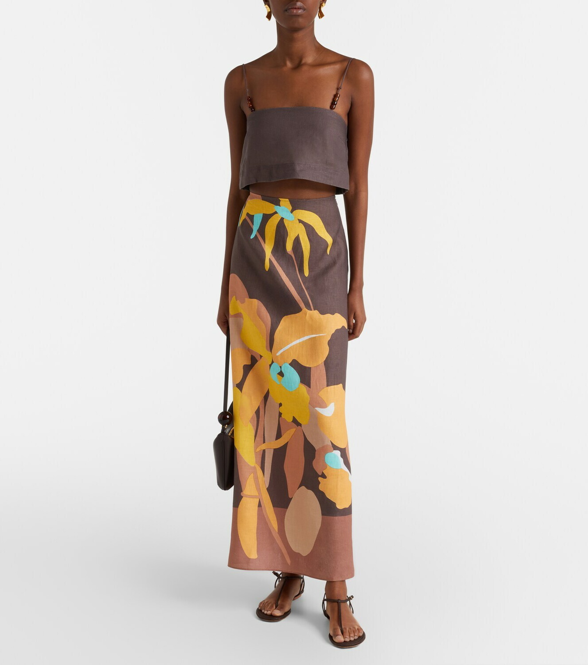 Faithfull Martina floral linen maxi skirt