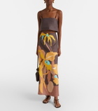 Faithfull Martina floral linen maxi skirt