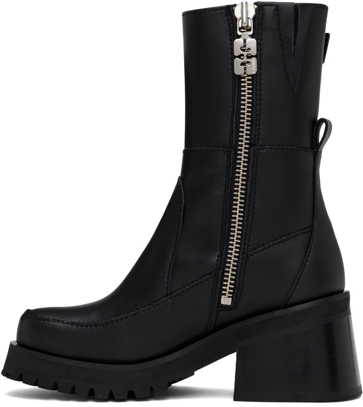 GANNI Black Feminine Buckle Platform Boots GANNI