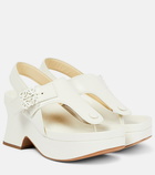 Loewe Ease leather platform thong sandals