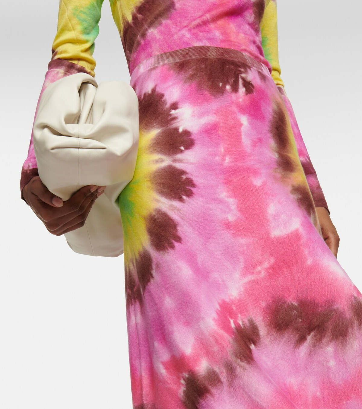 Tie dye silk clearance midi skirt