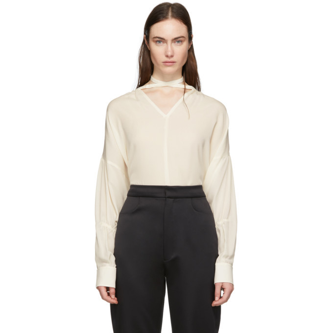 Joseph Off-White Silk Georgette Blouse Joseph