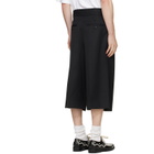 Simone Rocha Black Peeling Waist Wide Leg Shorts