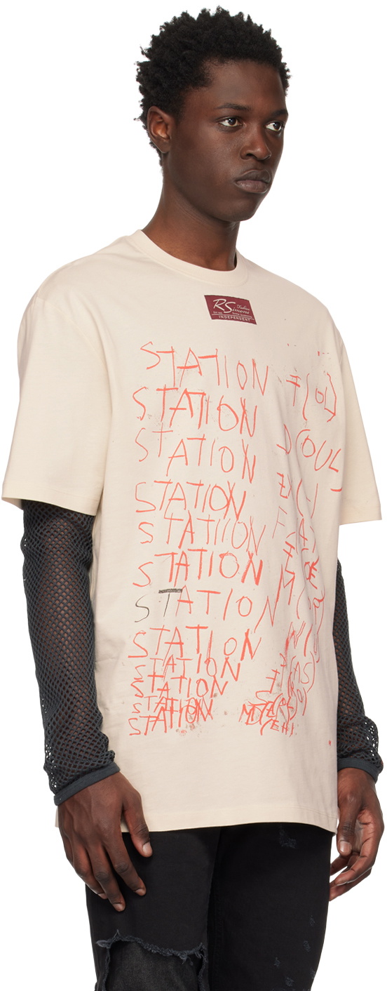Raf Simons Beige 'Station' T-Shirt