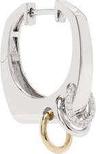 Rainbow K White Gold & Gold Nano Grace Hoop Single Earring