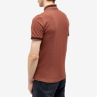 Fred Perry Men's Single Tipped Polo Shirt in Whisky Brown/Black
