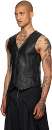 LU'U DAN Black Tailored Leather Vest