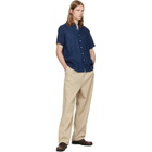 Polo Ralph Lauren Navy Linen Short Sleeve Sport Shirt