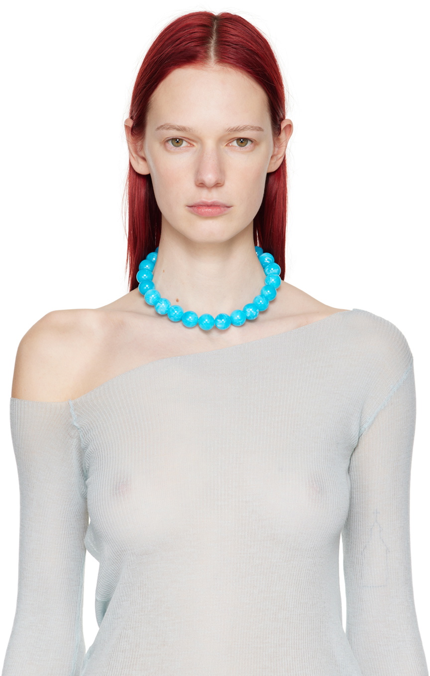 Paloma Wool Blue Corbetti Resin Beaded Necklace
