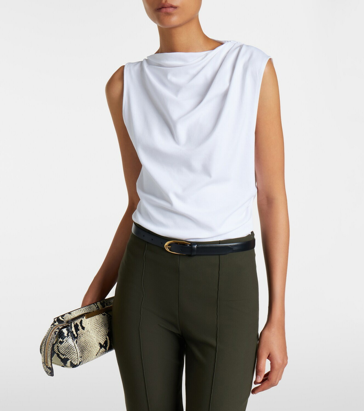 Vince Draped cotton jersey top