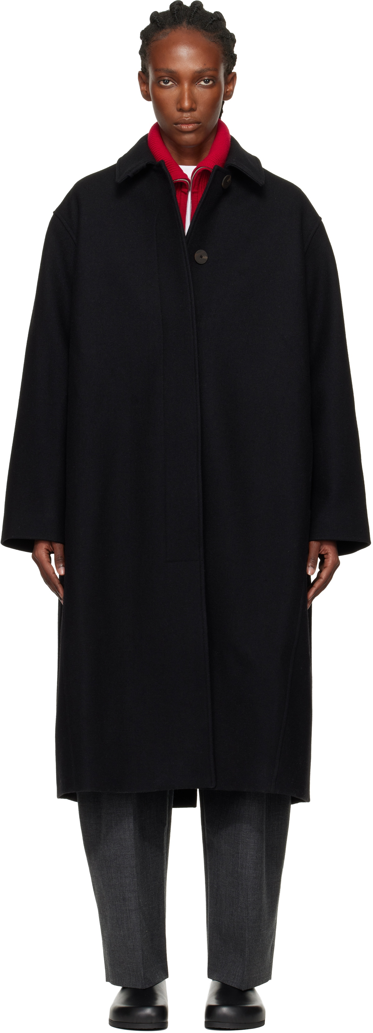 Studio Nicholson Black Padded Pieper Coat Studio Nicholson