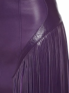 VERSACE - Leather Fringed Mini Dress