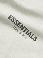 FEAR OF GOD ESSENTIALS - Logo-Print Cotton-Jersey Polo Shirt - Gray