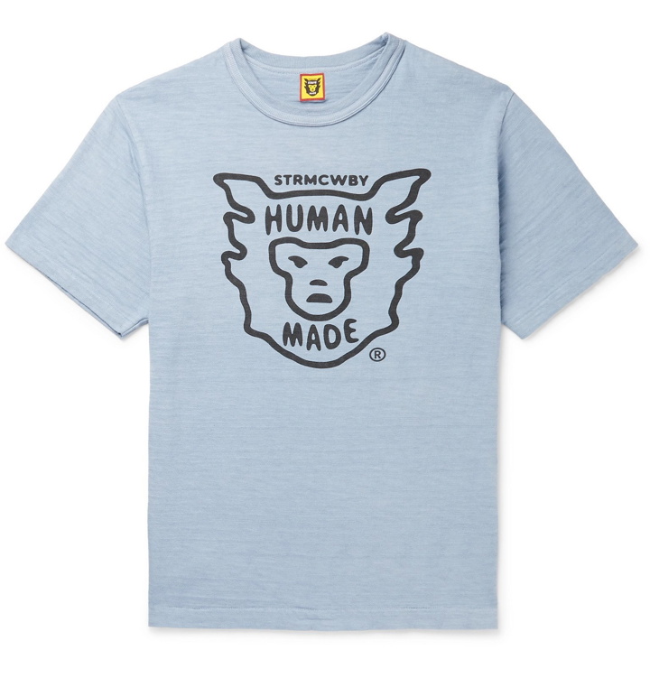 Photo: Human Made - Logo-Print Cotton-Jersey T-Shirt - Blue
