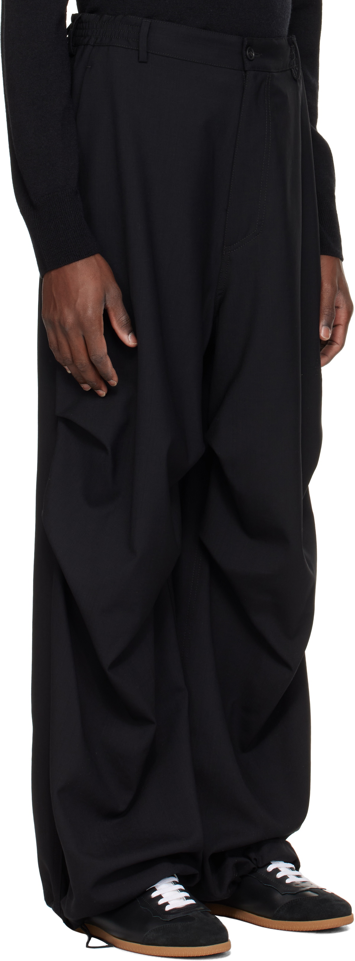 MM6 Maison Margiela Black Draped Trousers MM6 Maison Margiela