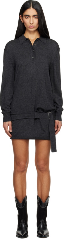 Photo: Isabel Marant Gray Bathilde Essential Fluid Knit Minidress