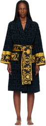 Versace Navy 'I Heart Baroque' Bathrobe