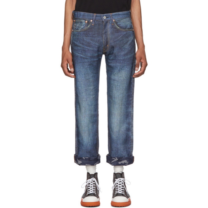 Photo: Junya Watanabe Indigo Levis Edition Printed Linen Jeans