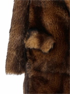 Blancha Brown Coat With Classic Lapels And Reversible Design In Fur Woman