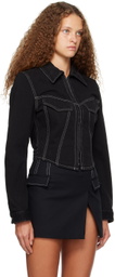 Dion Lee Black Garment-Dyed Denim Jacket