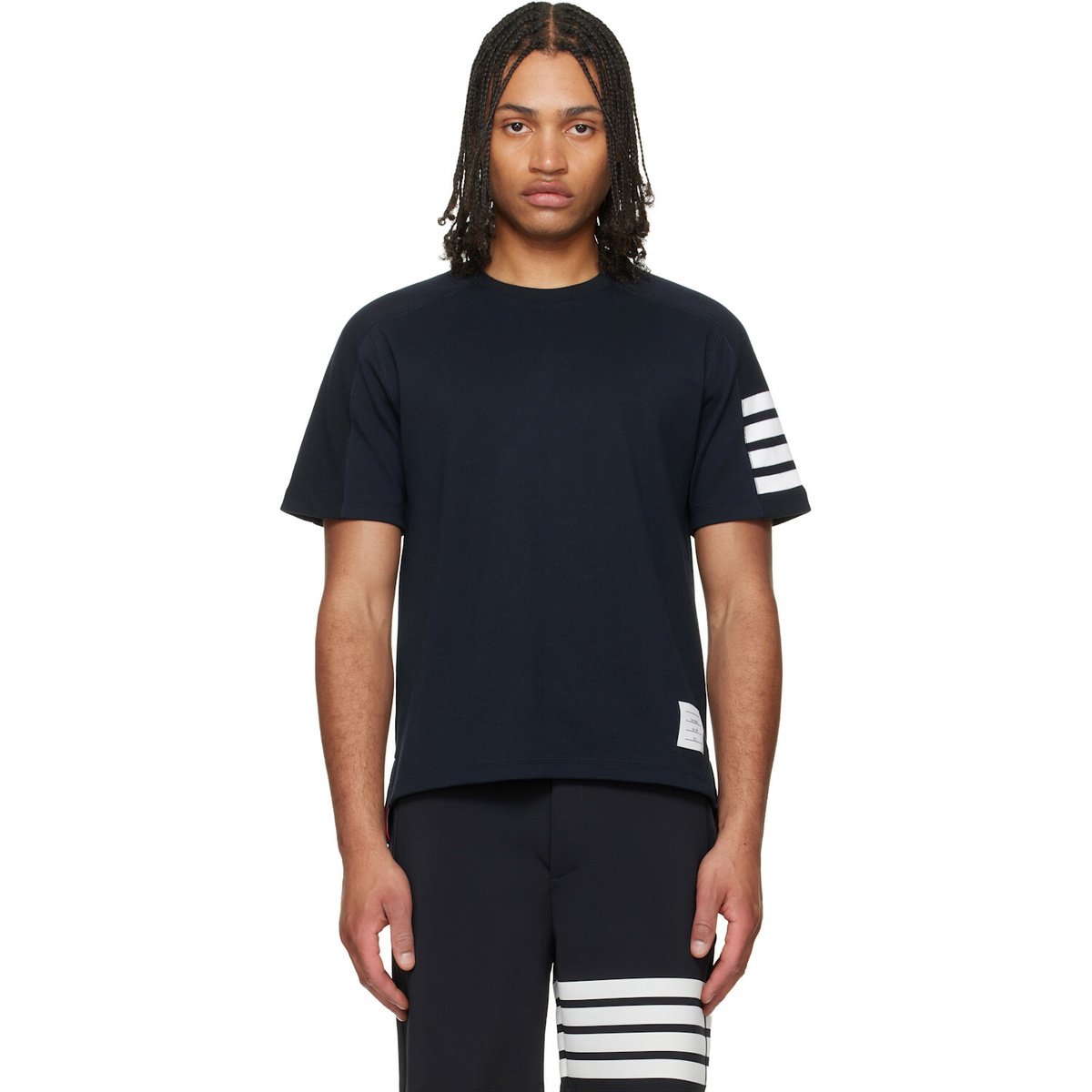Thom Browne Navy Engineered 4-Bar T-Shirt Thom Browne