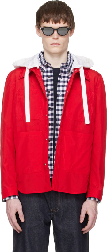 Photo: Thom Browne Red Utility Patch Pocket Jacket