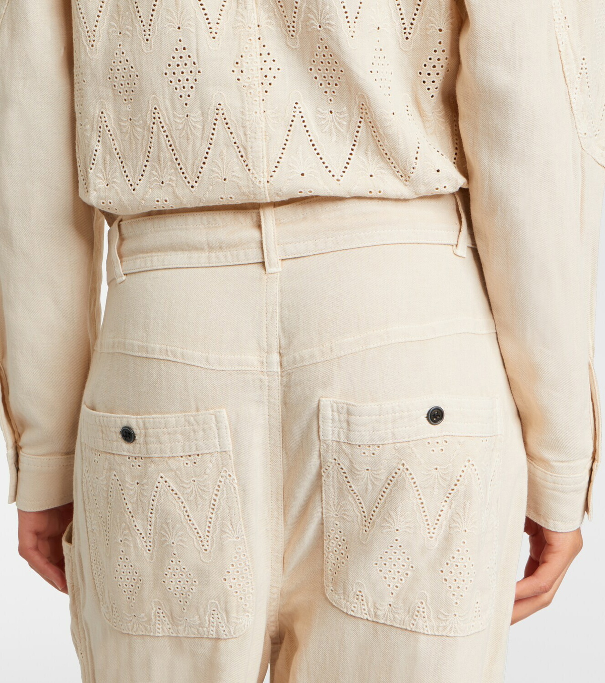 Marant Etoile Kellen broderie anglaise cotton jumpsuit