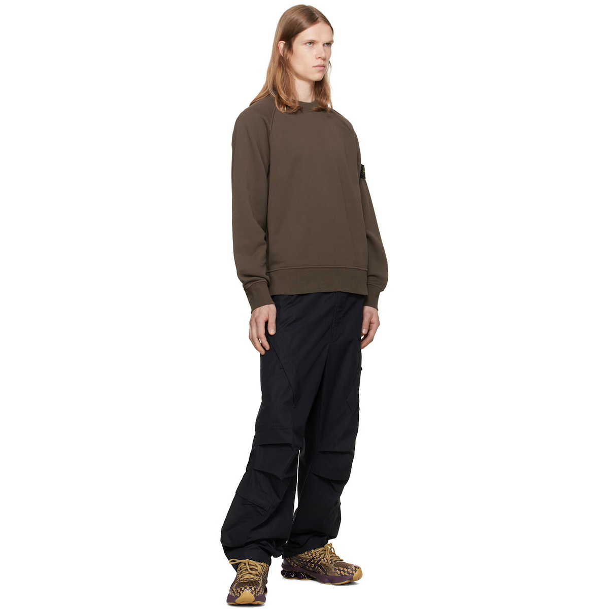 Stone Island Brown Organic Cotton Fleece Sweatshirt