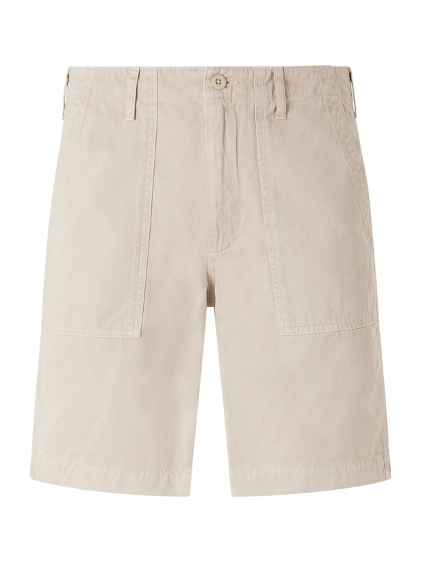 Photo: Hartford - Fatigue Straight-Leg Herringbone Cotton Shorts - Neutrals