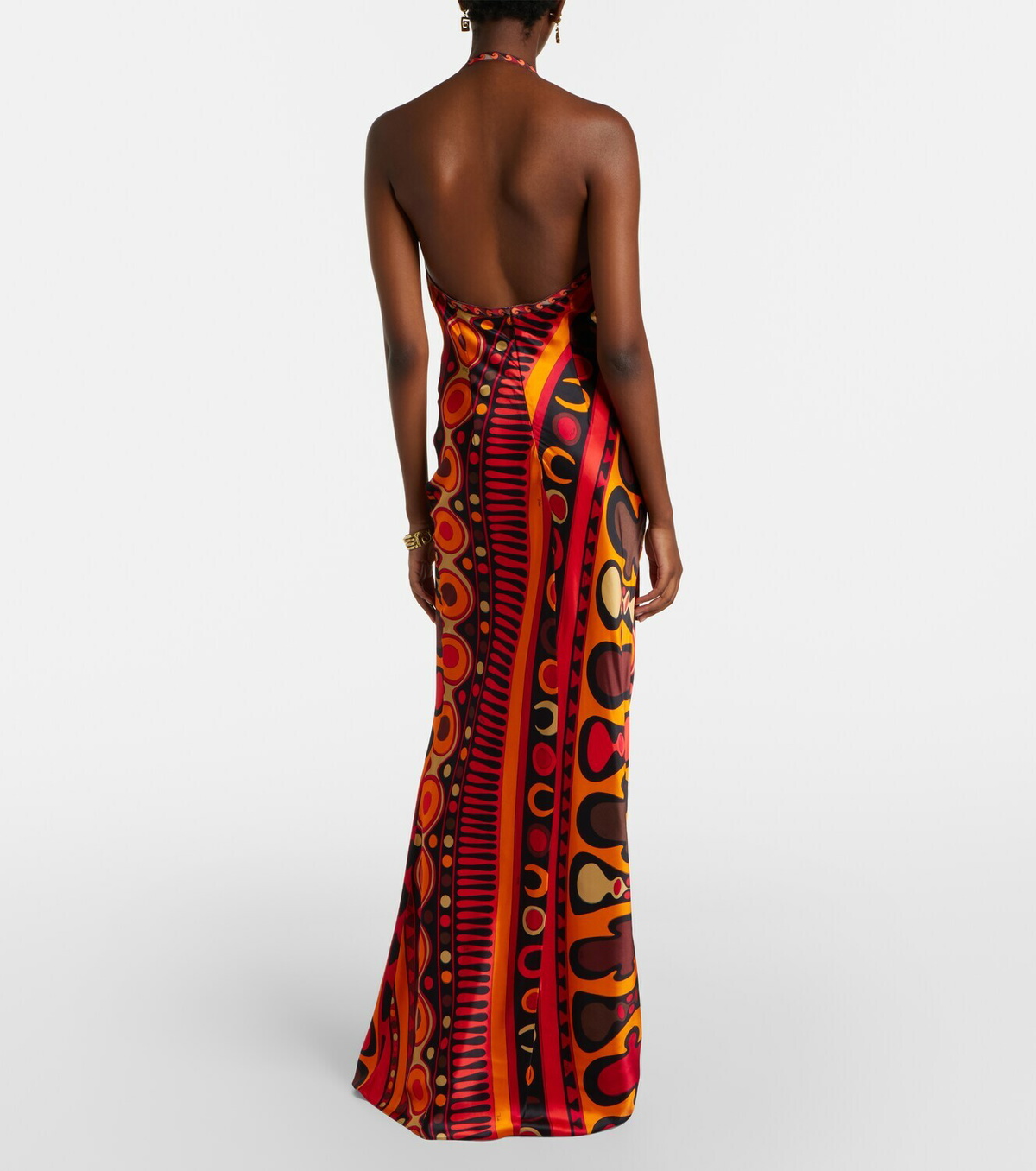 Pucci Soleil open-back satin maxi dress