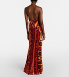 Pucci Soleil open-back satin maxi dress