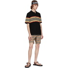 Burberry Black Merino Foxford Icon Stripe Polo