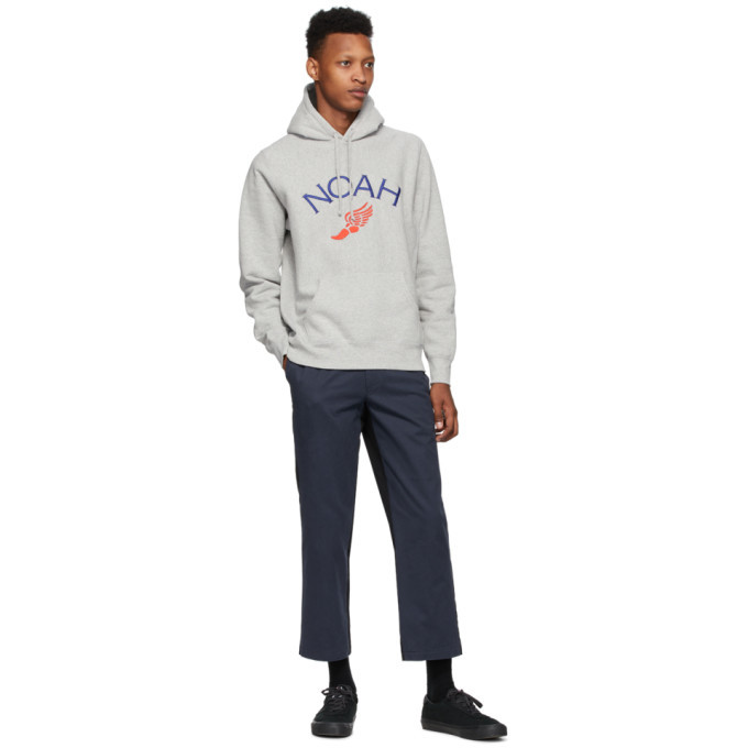 【NOAH】 ★ WING FOOT CORE LOGO HOODIE ★ HEATHER GRAY Noah - Wing Foot Core Logo Hoodie in Heather Grey – Stoy