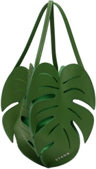 Staud Green Palm Leaf Bag