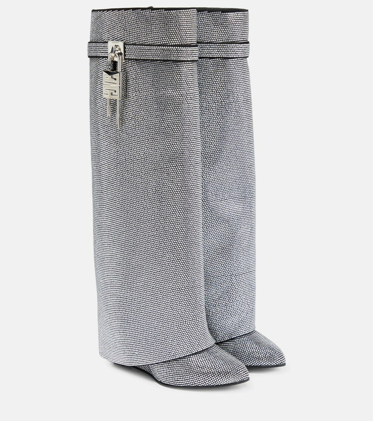 Givenchy - Shark Lock embellished knee-high boots Givenchy