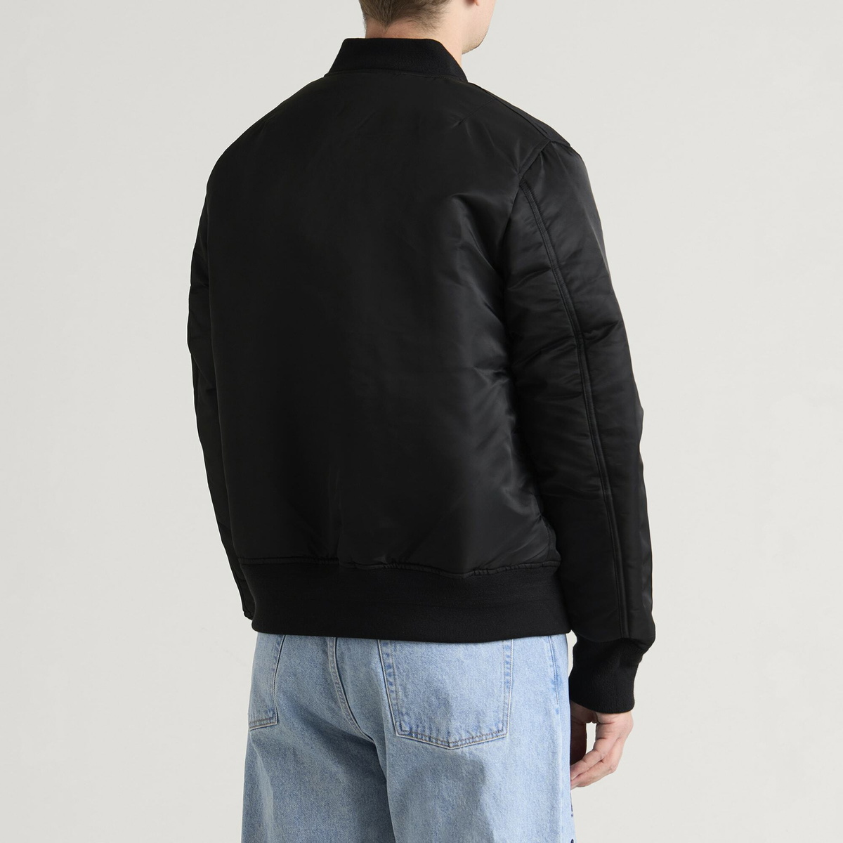 NOMARHYTHM TEXTILE Men's Bandana Embroidery Flight Jacket in Black