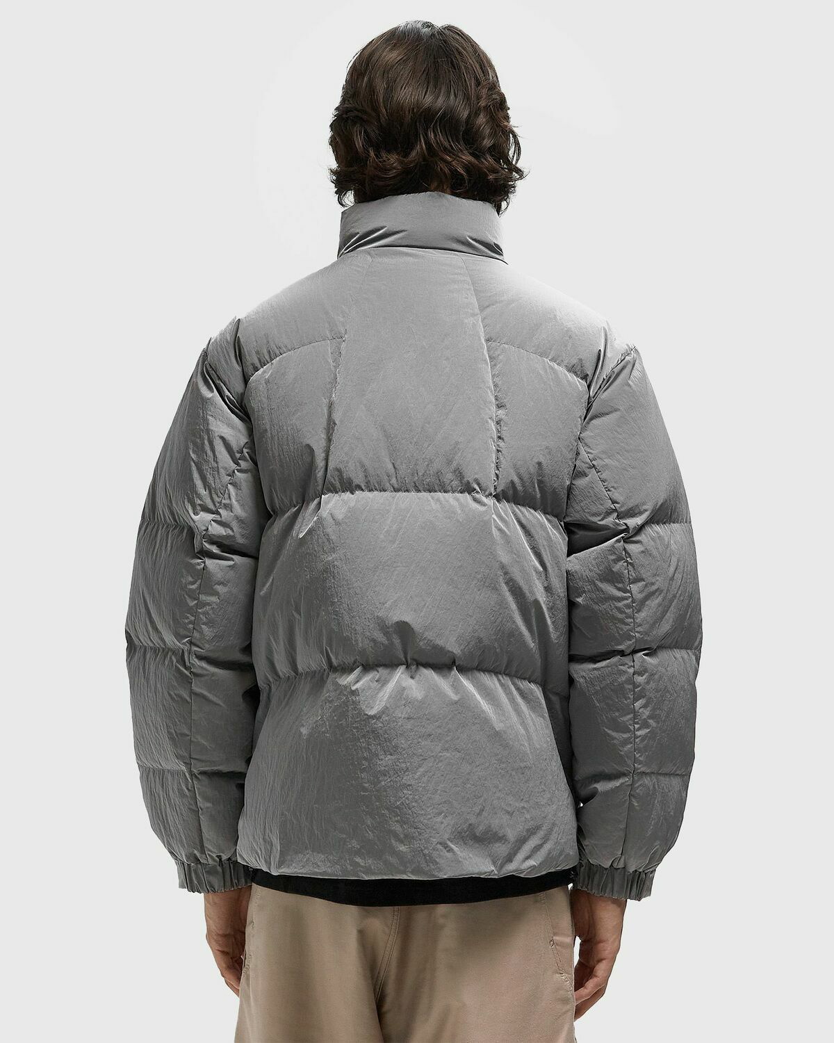 Goldwin Dope Dyed Ripple Nylon Down Jacket Grey Mens Down & Puffer