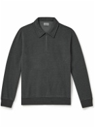 Hartford - Cotton-Blend Jersey Half-Zip Sweater - Gray